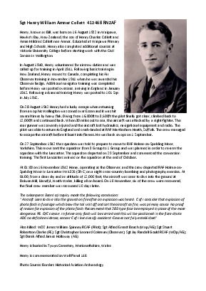 A preview of a PDF biography for Collett, Henry William Amner